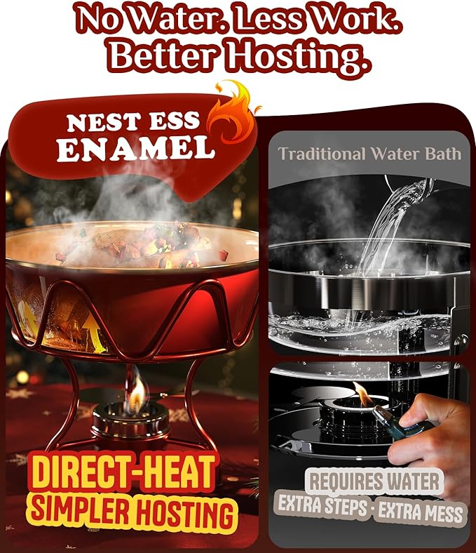 Chafing Dishes for Buffet 4 Pack, [Enameled, Redefined] Food Warmers for Parties Buffet [Water-Free Heating Design] 7QT Chafing Dish Buffet Set, Buffet Servers and Warmers for Any Party