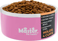 Master Pet Supply Stainless Steel Dog Bowls - 32 oz, Heavy Duty - Hyper Pink, Double Wall Extra-Thick Insulated, Non-Slip Pet Water Bowl for Dogs, Cats & Pets, Anti Rust Metal, Dish Washer Safe