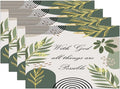 Bible Verse Christain Placemats Sage Green Boho Modern Scripture Inspirational Quotes Motivational Bohemian Washable Place Mats 12x18Inch for Dining Kitchen Farmhouse Decor 6 PCS