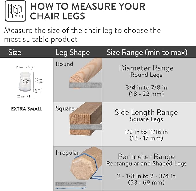 Aneaseit Chair Leg Floor Protectors - 16 pcs Dark Walnut - Felt Bottom Silicone Pads for Hardwood Floors & Furniture Feet - Rubber Caps for Chairs - X-Small