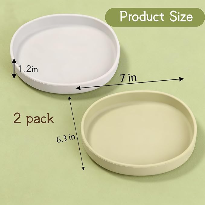 Silicone Cat Bowl Shallow Non-Slip Cat Dishes Relief Whisker Fatigue Small Pet Dog Bowls for Dry & Wet Food, Set of 2