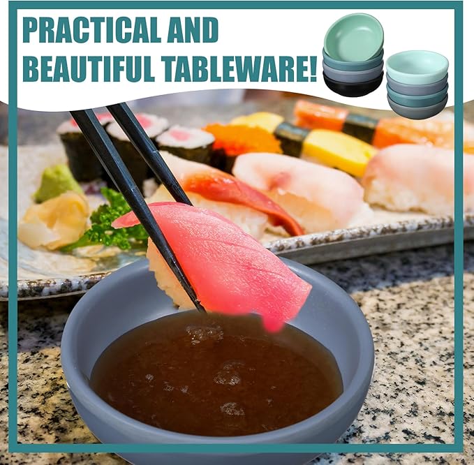 12 Pcs Dip Bowls Set 1.7oz Sauce Soy Dishes Bowls Small for Dipping Tomato Sauce, Soy, BBQ and Other Party Supplies(Multicolor)
