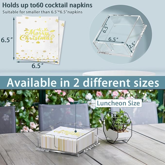 Transparent Acrylic Napkin Holder Clear Guest Paper Disposable Hand Towel Dispenser Tray Organizer For Table Home Kitchen Restaurant and Hotel Business