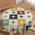 Middle Century Modern Round Tablecloth, Retro Mid Century Geometry Abstract Bohemia Tablecloth for Home Party Dining Room Kitchen Decor 60Inch(152cm)