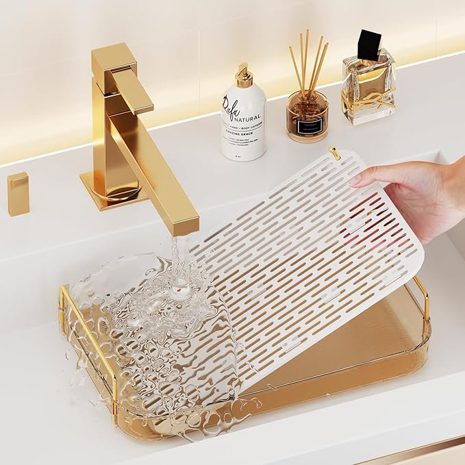 Seoneiro Whiskey Tray, Glass Cup Rack, Mug Holder, Coffee Cup Organizer, Bathroom Countertop with Drain Board Wine Glass Decorative Organizer, Food Tray, Kitchen Spice Rack