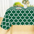 Smiry Rectangle Table Cloth, Waterproof Vinyl Tablecloth with Flannel Backing for Rectangle Tables, Wipeable Spillproof Plastic Tablecloths for Dining, Indoor and Outdoor (60"x102", Emerald Green)