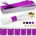 Christmas Napkin Rings Set of 200, 2 Colors in 1, Reusable Adjustable Napkin Bands for Holiday Parties, Wedding, Thanksgiving Table Decor, Waterproof Tear-Proof (Purple) Great Gift Idea