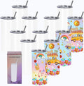 15 Oz Sublimation Tumblers Blank (12 Pack), Skinny Straight Kids Sublimation Tumblers Bulk, Individually Gift Boxed,