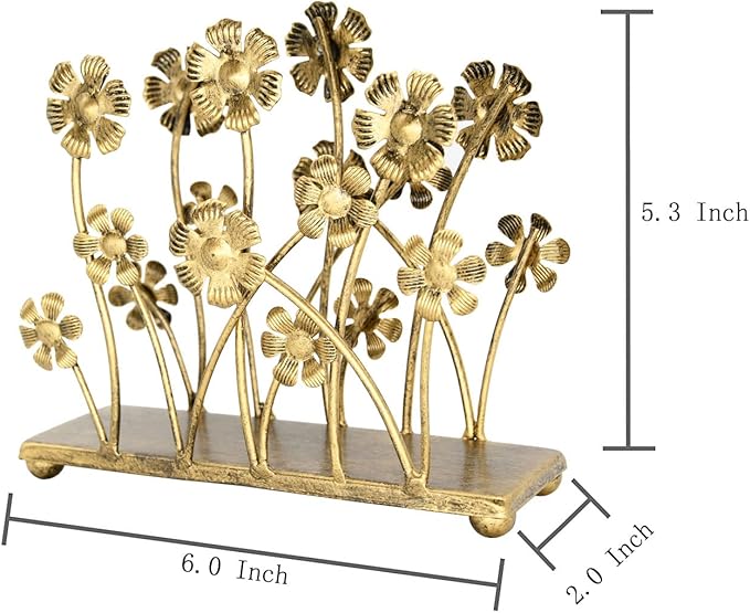 OwlGift Vintage Iron Art Napkin Holder For Table, Sunflower Farmhouse Tissue Holder, Cocktail Napkin Dispenser, Rustic Napkin Paper Rack For Home Kitchen Supplies – Bronze