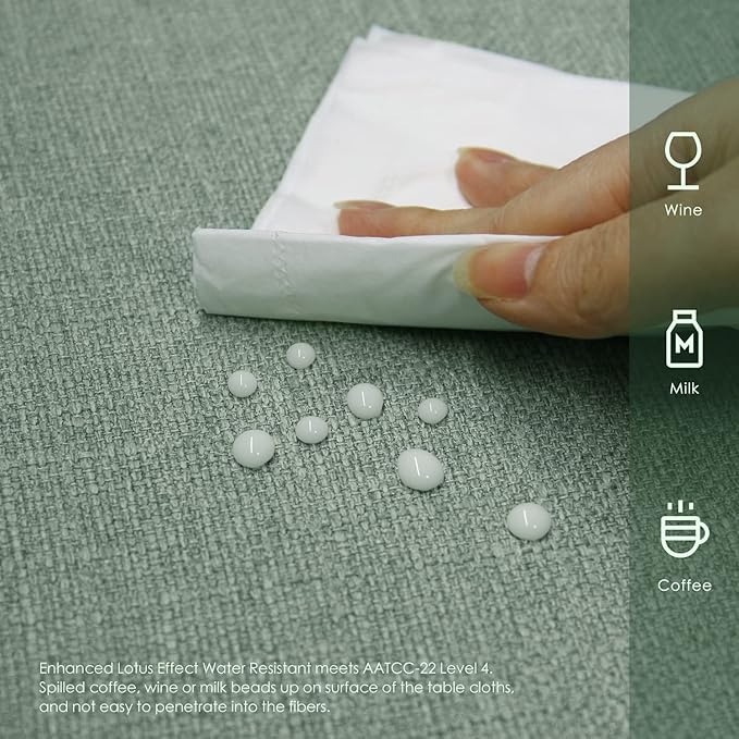 BALCONY & FALCON Rectangle Tablecloth Washable Wrinkle Resistant and Water Proof Table Cloth Decorative Linen Fabric Tablecloths for Dining Parties Kitchen Wedding Outdoor Use (Celadon Green, 55x70)