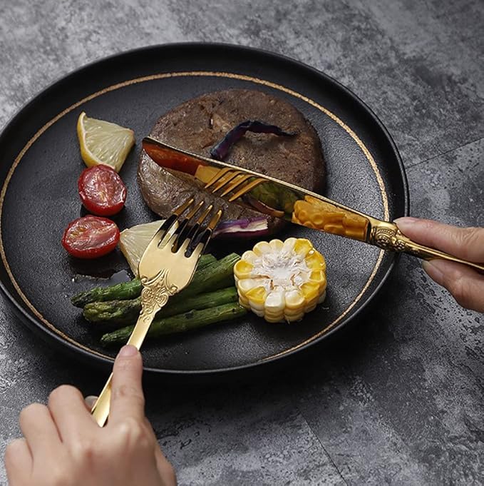 Silverware Set for 16 Durable 18/10 Stainless Steel Flatware Set Palace Style Modern Cutlery Utensils Set 64 Piece Include Knives Forks and Spoons Tableware Set for Home Kitchen Restaurant