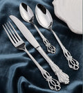 Silverware Set for 10 Stainless Steel Flatware Set Palace Style Hollow Relief Decoration 40 Piece Cutlery Utensils Include Knives Forks and Spoons Tableware Set for Home Kitchen Restaurant Party
