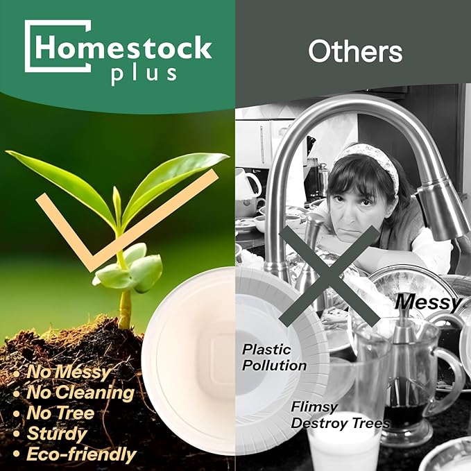 Homestockplus 32 Oz Deep Paper Bowls [100 Pack] - Large Disposable Soup Bowls Heavy Duty, Leakproof Compostable Bowls for Ramen, Chili, Salad, Microwave Safe Commercial Containers (White)