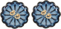 uxcell 2Pcs Ceramics Jewelry Plate, Sunflower Shape Key Holder Bowl for Entryway Table Decor Small Ring Tray Dish Gift for Women Girlfriend, Gradient Blue