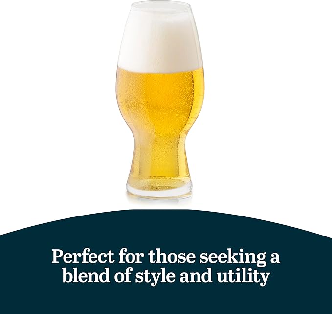 Libbey Entertaining Essentials Tall Craft Beer Glasses - Elegant Beer Glass Set of 6 - IPA Tulip Glasses for Imports, Indian Pale Ales, & Classics