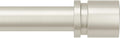 Curtain Rods for Windows 16 to 48 or 60 Inches Max Adjustable Length 1 Inch Diameter Window Curtain Rod with Aluminium End Cap, Brushed Nickel