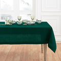 Solino Home Linen Tablecloth 52 x 52 Inch - 100% Pure Linen Rainforest Green Square Tablecloth - Fete, Machine Washable Table Throw for Winter, St Patricks Day