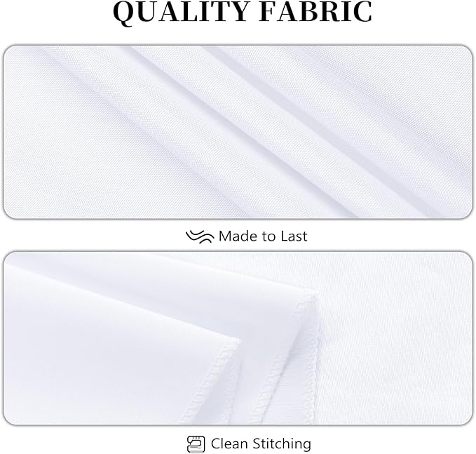 8 Pack White Square Tablecloth 70 x 70 Washable Polyester Table Cloth for Square or Round Tables, Wrinkle Resistant Fabric Decorative Covers for Dining Party Banquet Buffet and Wedding