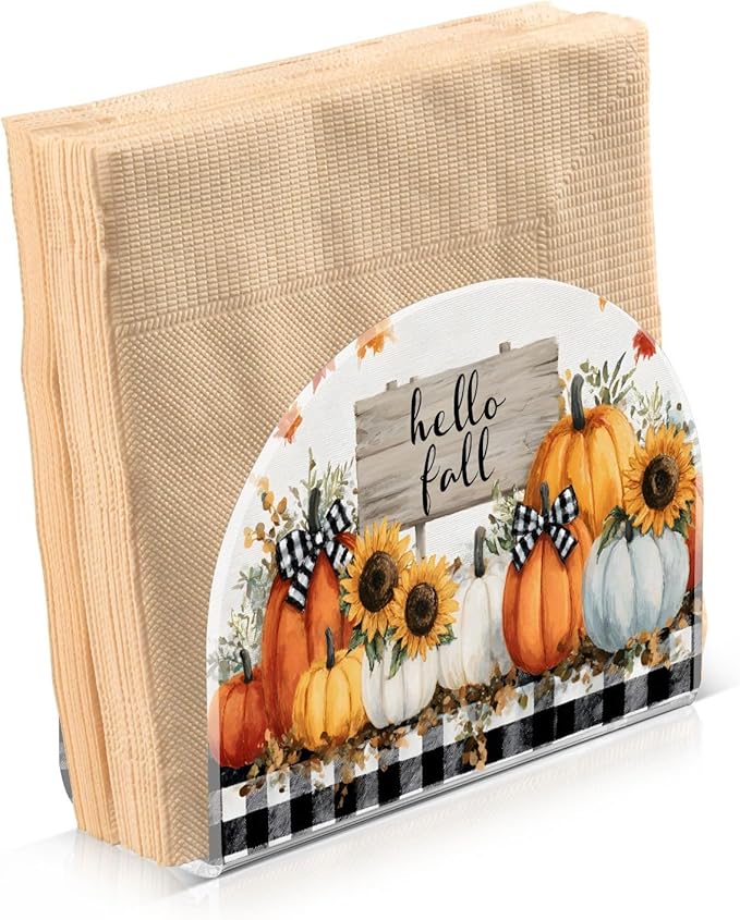 Pumpkin Napkin Holder for Table Kitchen Decor Acrylic Paper Napkin Holders for Tissue Dining Room Indoor Outdoor Party Holiday Accessories