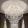 Large Gold Chandelier Light Fixtures - 36 Lights, 4 Layers Modern Crystal Chandeliers for Hotel, Lobby, Foyer, Entrance Hall, Staircase
