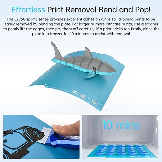 BIQU CryoGrip Pro Frostbite for Bambu-Lab A1 Mini 3D Printer 184x184mm Cold Build Plate Room Temperature Print Double Sided Upgrade Spring Steel Sheet Removable Surface Platform