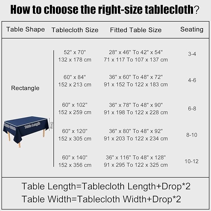 Smiry Square Table Cloth Linen Textured, Waterproof Spillproof Anti-Wrinkle Burlap Tablecloth, Washable Decorative Fabric Table Cover for Dining, Party, Banquet, 54 x 54 Inch, Navy