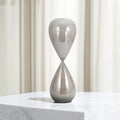 Galene Hourglass Decorative Object – Small Glass Teardrop Silhouette Modern Home Decor Accent – Shelf Styling & Coffee Table Decor for Office & Living Room – 20", Grey