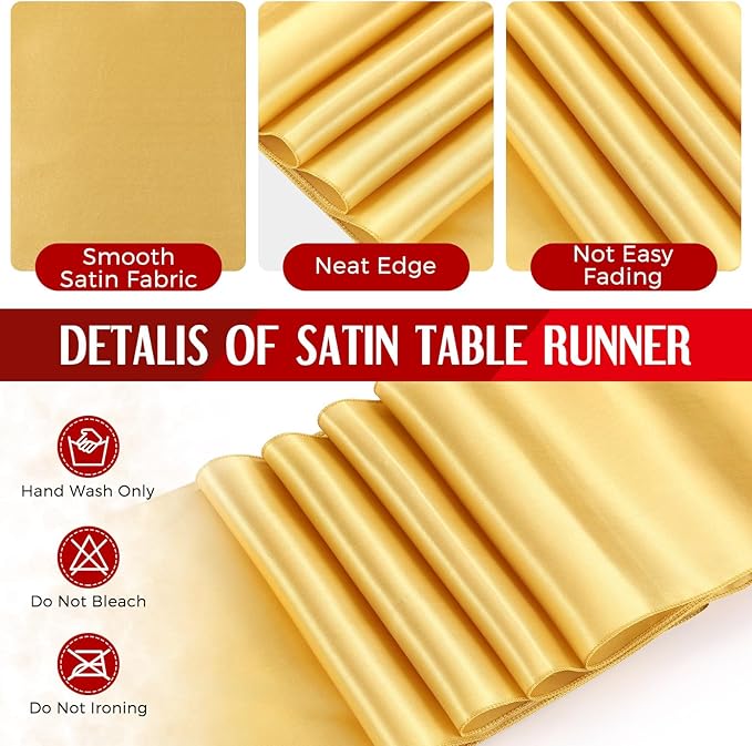 Breling 8 Pack Red and Gold Disposable Plastic Tablecloths and Satin Table Runner Set, 54 x 108 Inch Tablecloth, 12 x 108 Inch Table Runners for Wedding Graduation Birthday Baby Shower New Year