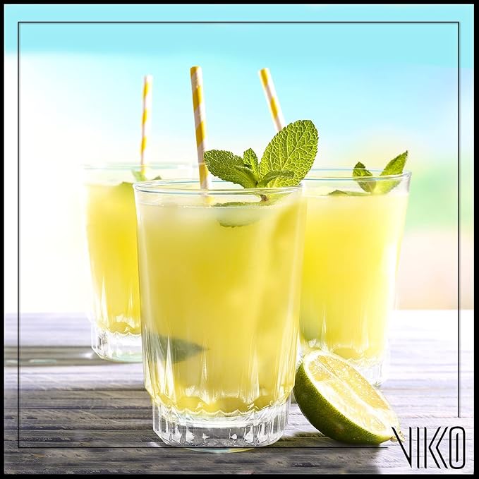 Vikko 5 Ounce Juice Glasses, Heavy Base SMALL Glassware for Drinking Orange Juice, Water, Perfect Cup for Children, Tasting, and Small Portions, Set of 6 Crystal Clear Glass Tumblers