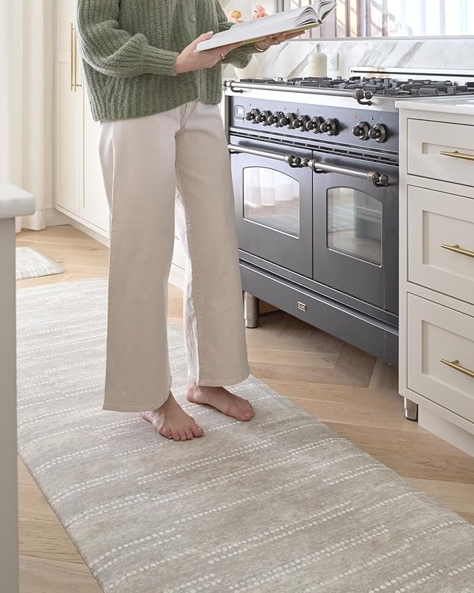 House of Noa Nama Standing Mat – Anti-Fatigue Cushioned Kitchen Mats for Floor | Ergonomic Bounce-Back Foam Kitchen Mats | Anti-Fatigue Mats for Kitchen & Standing | Aspen Reed | 22"x54"
