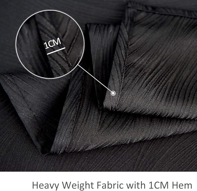 maxmill Jacquard Table Cloth Waving Pattern Water Resistant Wrinkle Resistance Heavy Weight Soft Tablecloth for Kitchen Dinning Tabletop Decoration Oblong 60 x 140 Inch Black