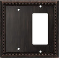 Henne Bery Sunken Pearls Heavy Duty Decorative Wall Plate Switch Plate Outlet Cover (Blank/Decorator, Aged Bronze)