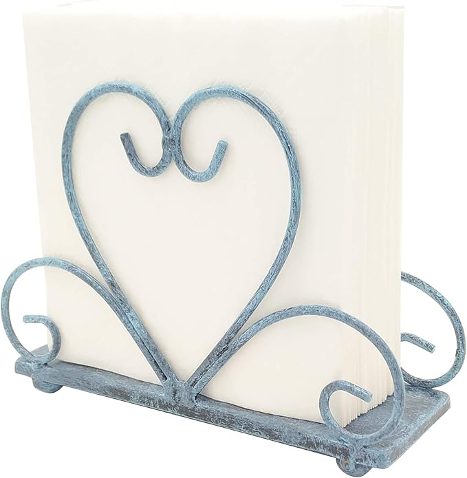 Metal Table Napkin Holder Freestanding Tissue Dispenser (Turquoise)