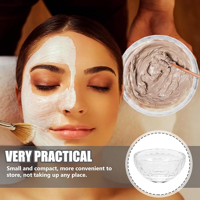 Glass Facial Bowl Smooth Surface Essential Oil and Mask Mixing Bowl Portable Spa and Glossy Finish and Easy Cleaning