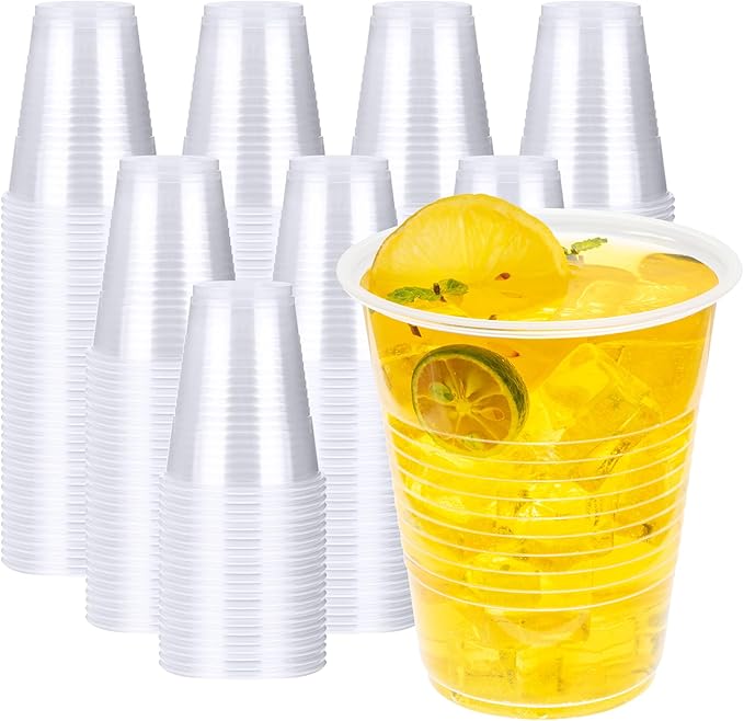 YEEHAW 12 oz Plastic Cups, 300 Pack - Clear Disposable Drinking Cups for Cold Beverages, Transparent Party Cups, BPA-Free
