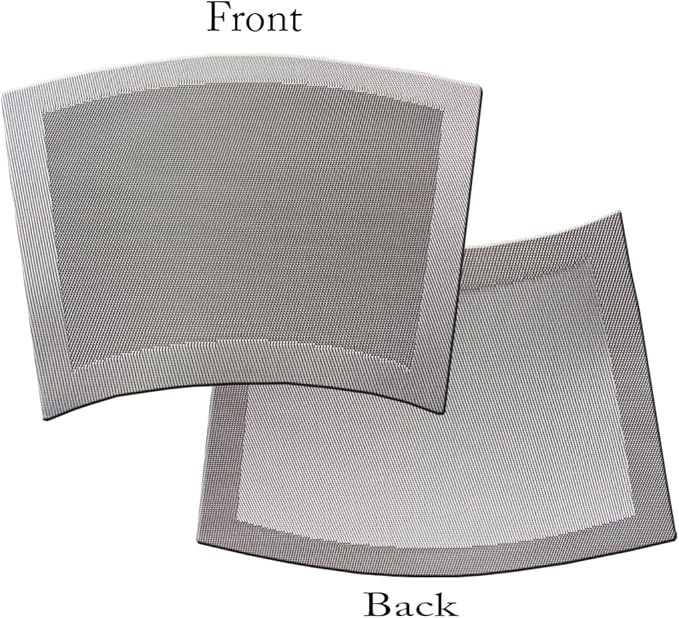 Wedge Placemats for Round Dinner Table Woven Vinyl Wipe Clean Non Slip Plastic Table Mats Set of 6（Grey）