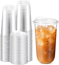 25 Sets 20 oz Clear Plastic Cups with Strawless Sip Lids, Thickened Clear Disposable Plastic Pet Crystal Cups for Iced Coffee, Smoothie, Cold Beverage, Drink Shops and Party Catering