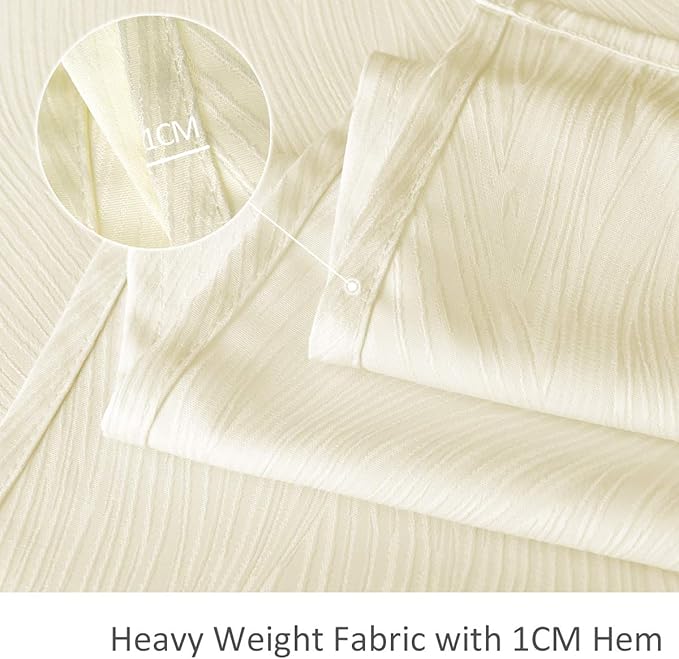 maxmill Square Table Cloth Swirl Design Water Resistant Wrinkle Resistance Heavy Weight Soft Tablecloth for Kitchen Dinning Tabletop Decoration Square 52 x 52 Inch Ivory