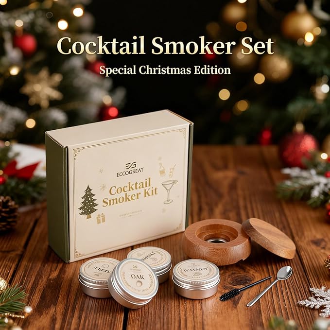 Cocktail Smoker Kit, for Bourbon Whiskey Drink, Whiskey Smoker Kit, Old Fashioned Drink Smoker with 4 Flavors Wood Chips, for Men, Dad, Husband