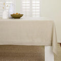 Solino Home Linen Natural Tablecloth 60 x 90 Inch - 100% Pure Linen Rectangular Tablecloth - Machine Washable Table Cloth for Spring, Easter - Fete
