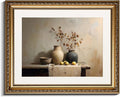 InSimSea Gold Picture Framed Wall Art, Vintage Dried Flowers Jars Kitchen Wall Decor, Still Life Fruits Canvas Print Art, Home Farmhouse Decor, Antique Paintings with Frame 13x16inch