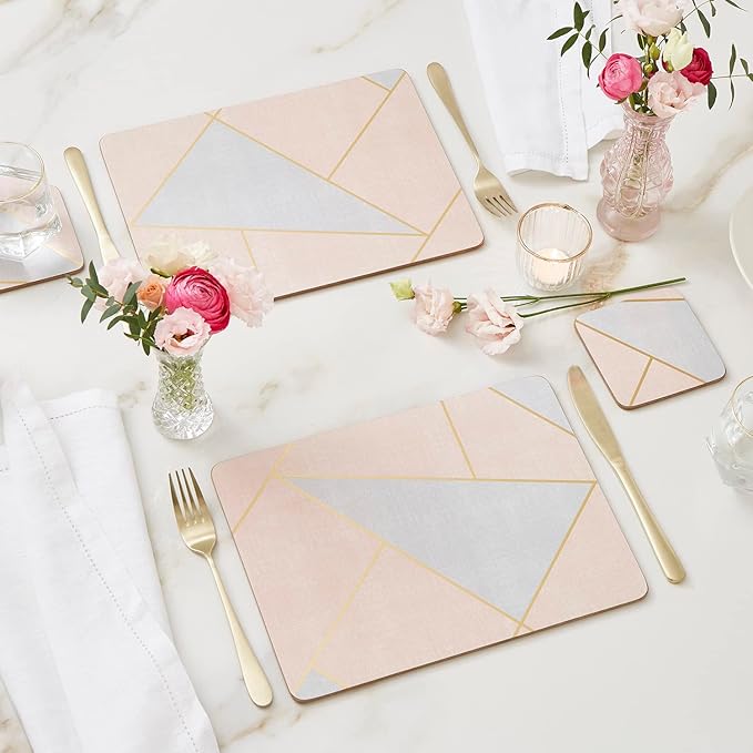 Pimpernel Urban Chic Collection Coasters | Set of 6 | Cork Backed Board | Heat and Stain Resistant | Drinks Coaster for Tabletop Protection | Measures 4” x 4”