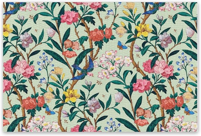 William Morris Floral Prints Placemats for Dining Table Placemat Set of 6 Table Settings Table Mats for Home Kitchen Holiday Decoration Strawberry Thief-4