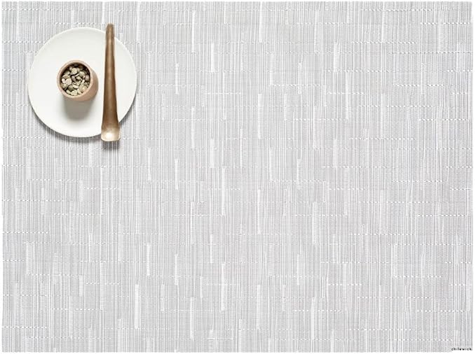 Chilewich Bamboo Placemats Set of 4 - Woven Rectangle Placemats - Reusable, Stain-Resistant, Indoor/Outdoor Tabletop Protection - 19" x 14" - Moonlight