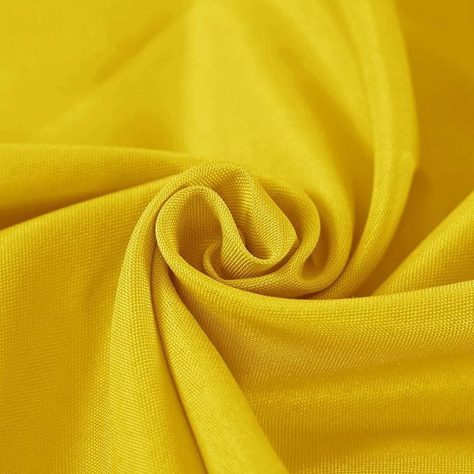 Fokitut 2 Pack Waterproof Round Tablecloth, 132 Inch, Stain Resistant and Wrinkle Polyester Table Cloth, Fabric Table Cover for Kitchen Dining, Wedding, Party, Holiday Dinner-Yellow