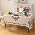 patdrea Designer Linen Square Tablecloth,Vintage French Floral Tablecloths,Wrinkle Free Table Cloth,Decorative Table Cover Cloth for Kitchen,Dining,Tea Party,Home,Christmas,55"*55"