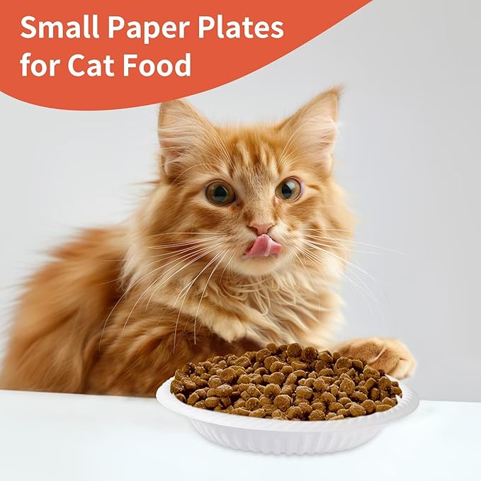 4 Inch Mini Disposable Plates 100 Count Small Plates for Pet Round Paper Starch Plates for Party Dessert Cake Craft Appetizer