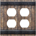 Light Switch Cover Rustic Barn Door Vintage Country Wood Board 2 Gang Decorative SwitchPlates Double Duplex Wall Plates Switch Plates and Outlet Covers for Farmhouse Cabin Decor