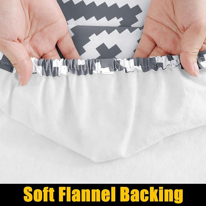 Smiry Rectangle Table Cloth Cover, Waterproof Elastic Fitted Picnic Tablecloth for 6 Foot Tables, Wipeable Flannel Backed Vinyl Tablecloths for Camping, Dining, Outdoor (Grey, 30" x 72")