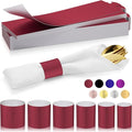 Christmas Napkin Rings Set of 200, 2 Colors in 1, Reusable Adjustable Napkin Bands for Holiday Parties, Wedding, Thanksgiving Table Decor, Waterproof Tear-Proof (Burgundy) Great Gift Idea